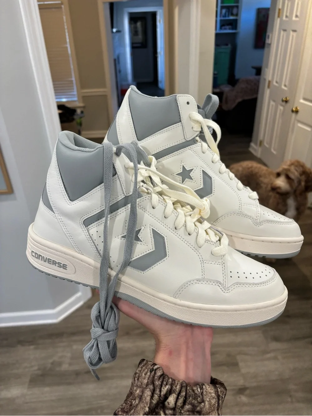 Converse Weapon Mid ‘White Grey Leather’ Men’s Size 12 Sneakers NEW | A04397C